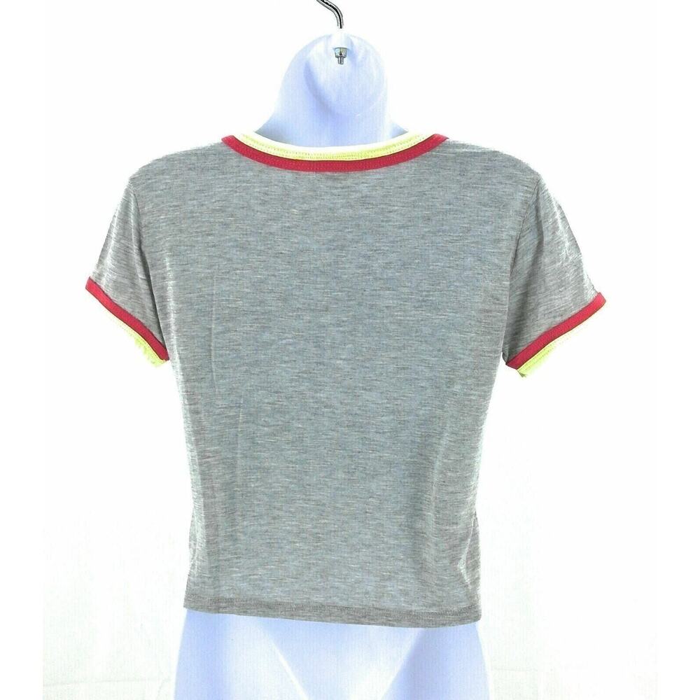 23 Love Street Gray Short Sleeve Crop Top - Junior's Size Large - Chic Trendy - Picture 6 of 11